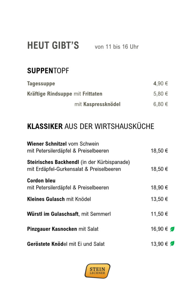 Mittagskarte 1