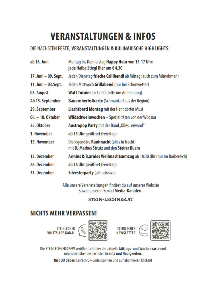 Veranstaltungskalender ab Juni