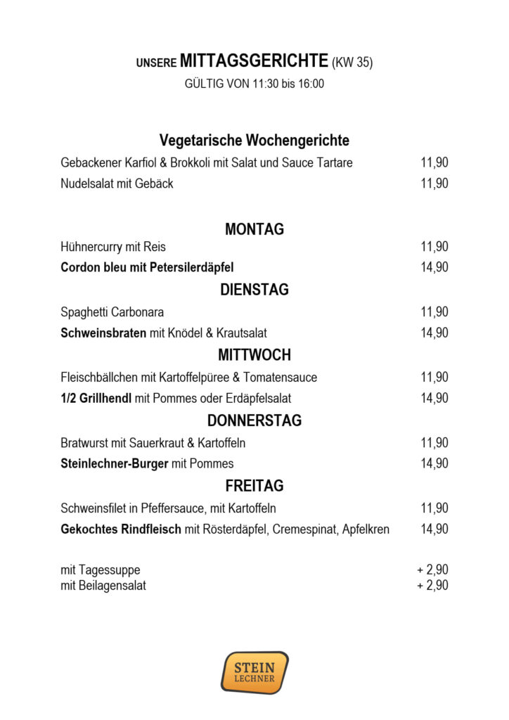 Mittagskarte KW 35