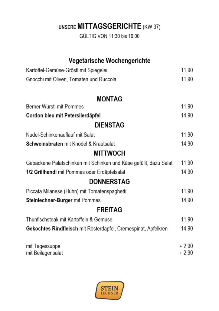 Mittagskarte KW 37