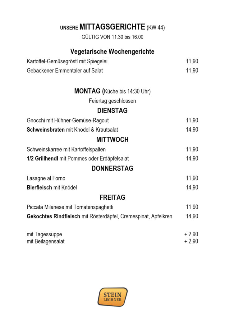 Mittagskarte KW 44